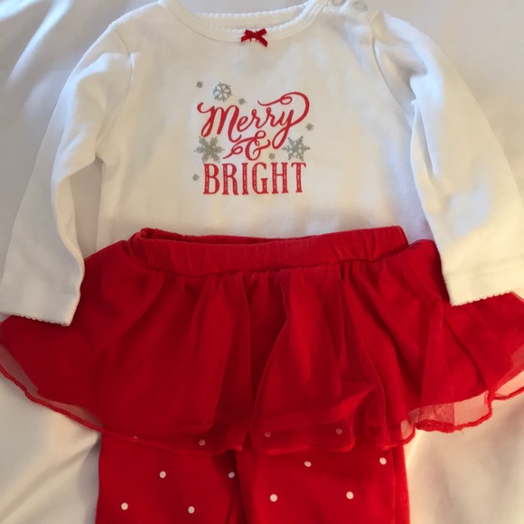 Carters Christmas Onesie and TuTu Leggings Outfit - Picture 2 of 8
